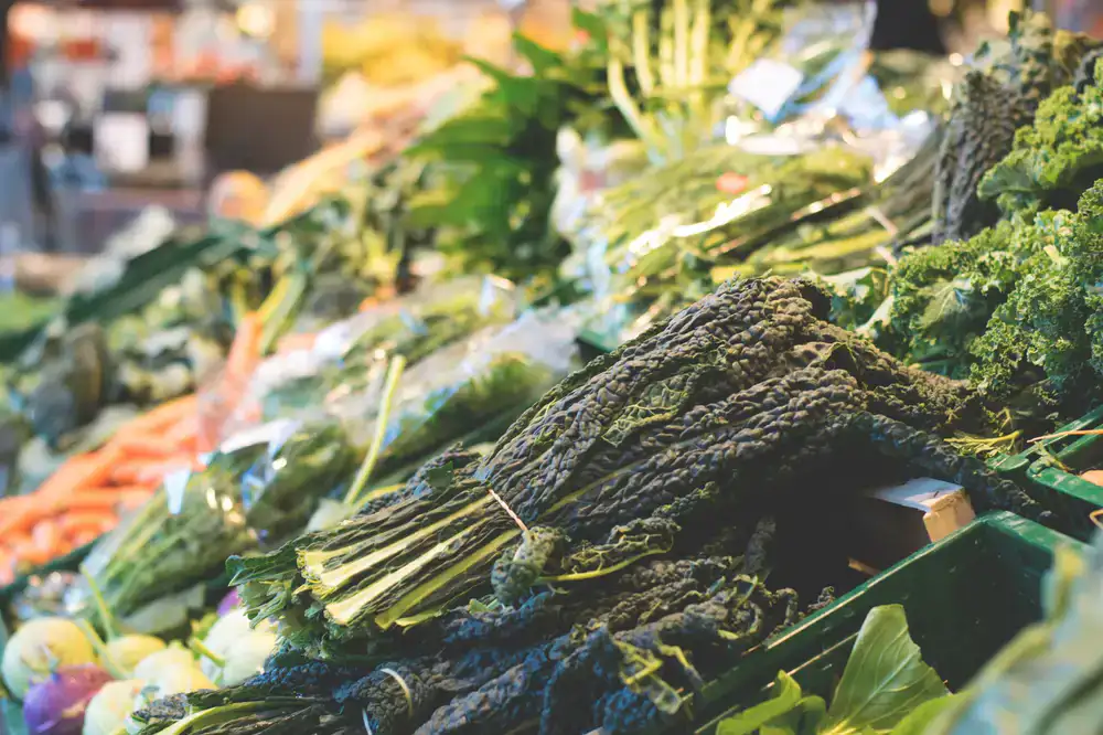 Fresh produce displayed outside the Crisp & Co shop